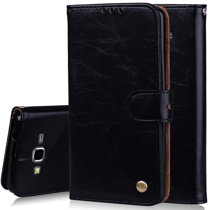 Black Для Etui Coque samsung Galaxy Grand Prime G531H G530 G531 SM-G531F чехол мягкий кожаный из ТПУ кошелек для Grand Prime samsung чехол - Цвет: Black