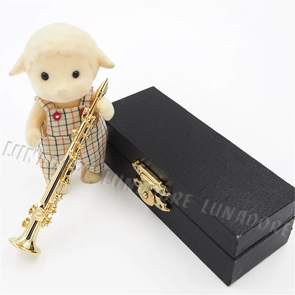 Odoria 1:12 сопра саксофон с подставкой и чехол нет Игровой музыкальный инструмент Miniaure аксессуары для кукольного домика