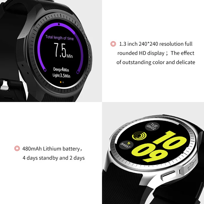 Microwear L1 Smartwatch телефон 1,3 дюймов Bluetooth gps измерение пульса Шагомер трекер сна Спорт Смарт часы PK G05