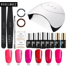 Modelones 36 Вт Светодиодная лампа для ногтей, Высококачественная Ультрафиолетовая лампа для маникюра, инструменты для маникюра, Гель-лак, набор, впитывающее Базовое покрытие, верхнее покрытие, инструменты для ногтей, Гелевые наборы