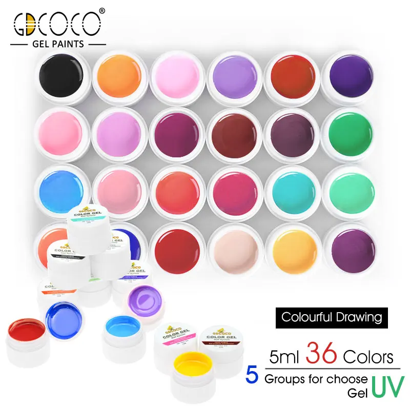 GDCOCO основной Лидер продаж 5 мл Цвет гель лак 36 цветов УФ & светодио дный LED быстросохнущие