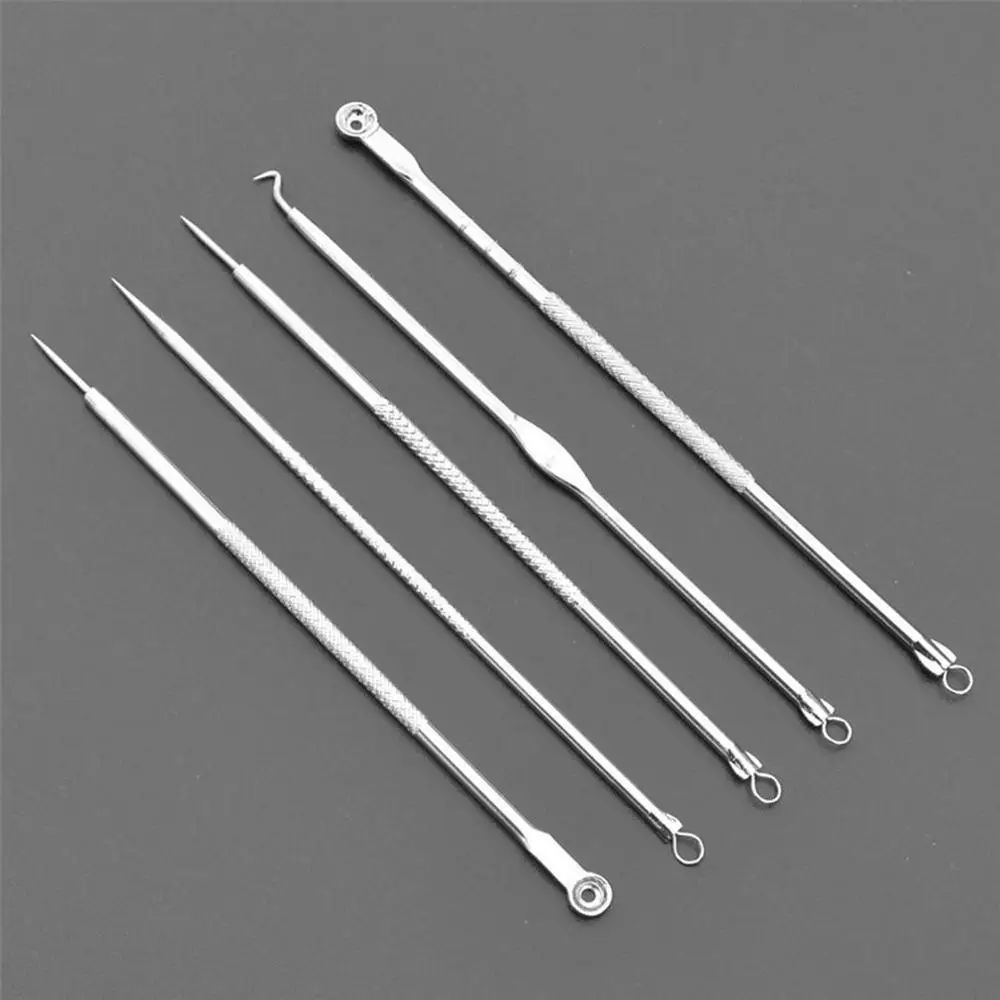 

5Pc/Set Acne Blackhead Removal Needles Carbon Steel Blackhead Comedone Acne Removal Tool Extractor Remover Needles Pimple Kit