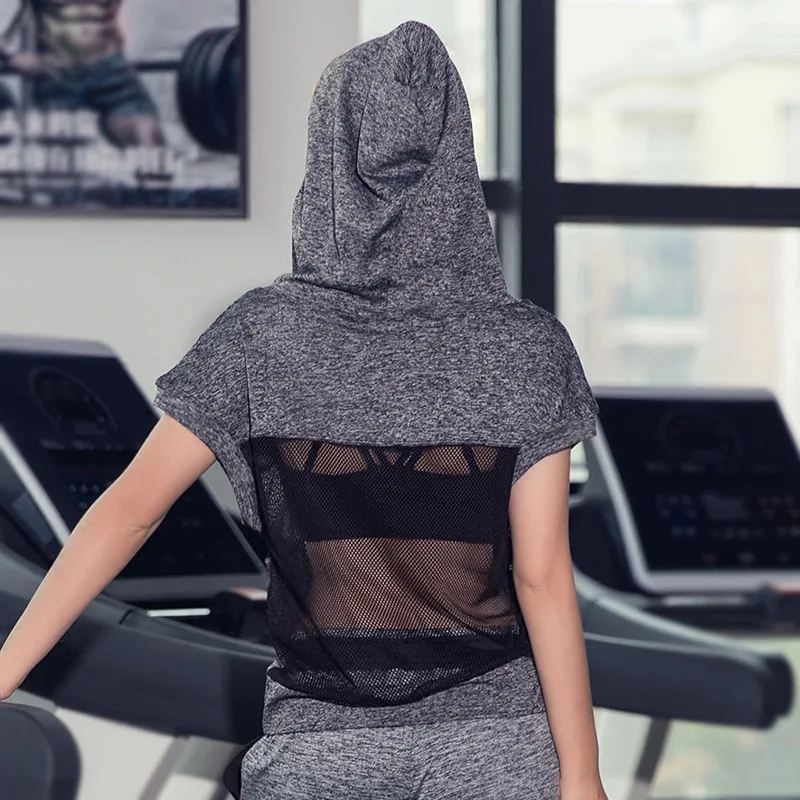 

Women Yoga Shirt T Shirt Fitness Sport Suit Yoga Top Running Shirt Gym Sports Clothing Hooded Sport Shirts Breathable Sportswear