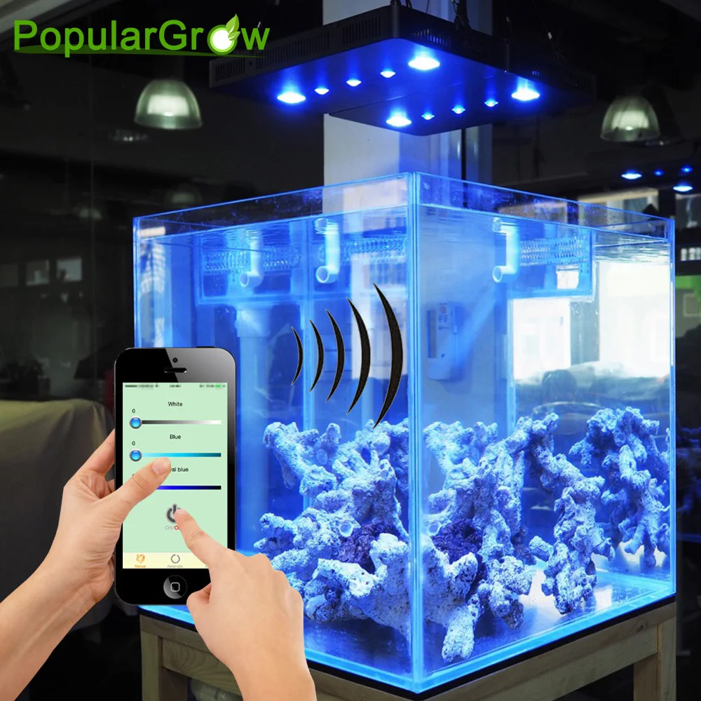 Wifi COB+LENS 169W marine led aquarium light for coral reef fishing