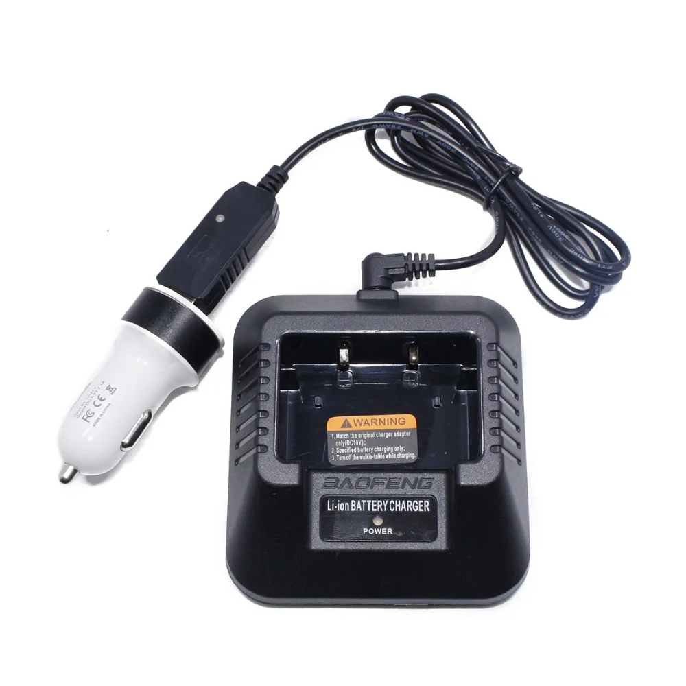 BaoFeng USB кабель зарядное устройство с индикатором + автомобильный прикуриватель