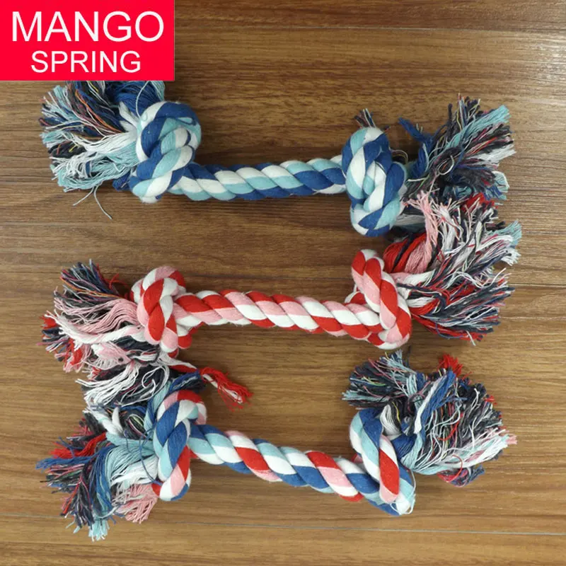 Pet Toy Rope Dog toy Multicolor For Dog Double Knot Cotton Rope Chew