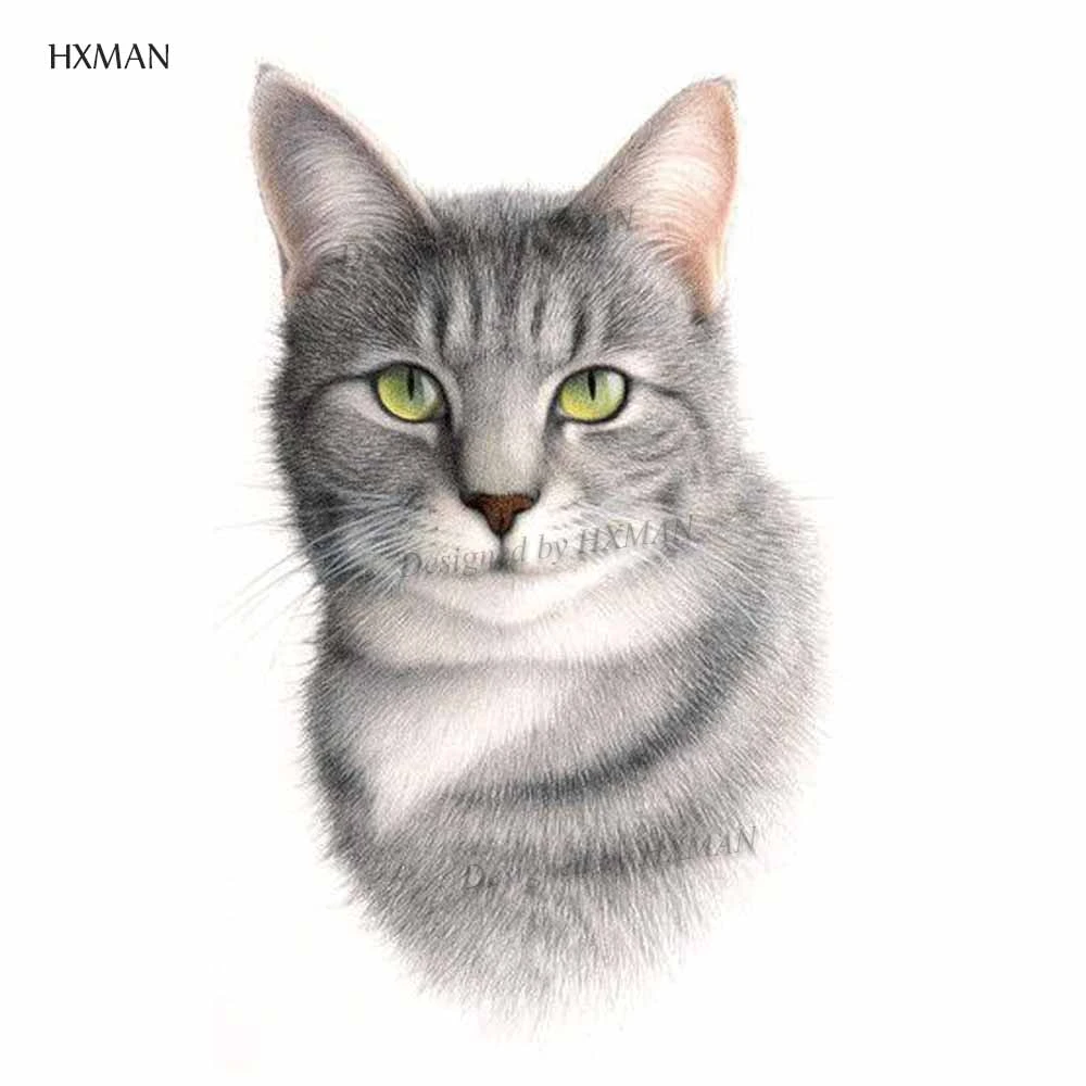 HXMAN кошка наклейки водонепроницаемые для мужчин дизайн 9 8 х6 см|tattoo for men|temporary fake