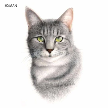 

HXMAN Cat Temporary Fake Tattoo Body Art Sticker Waterproof Hand Tattoo for Men Hot Design 9.8X6cm A-008