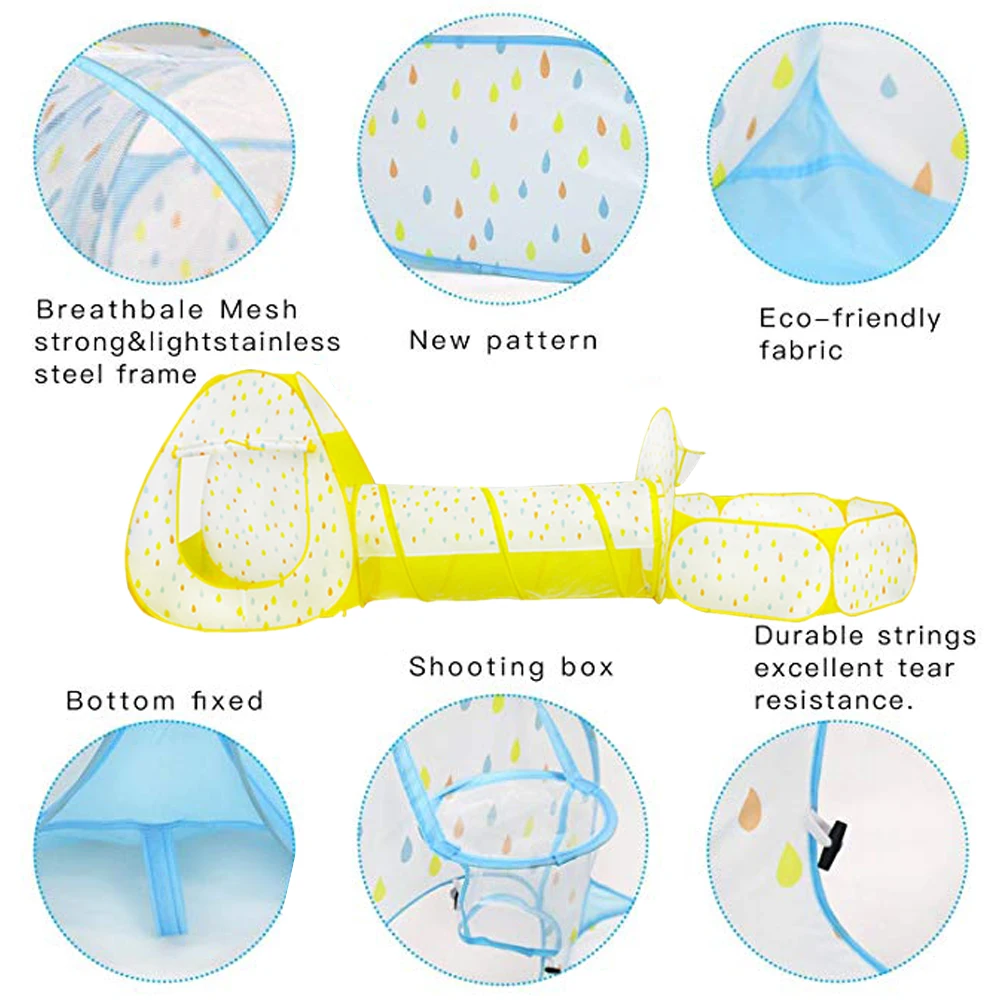 Комплект одежды из 3 предметов детские палатка для ползания узор в форме капель дождя детская игровая палатка с туннелем баскетбольная