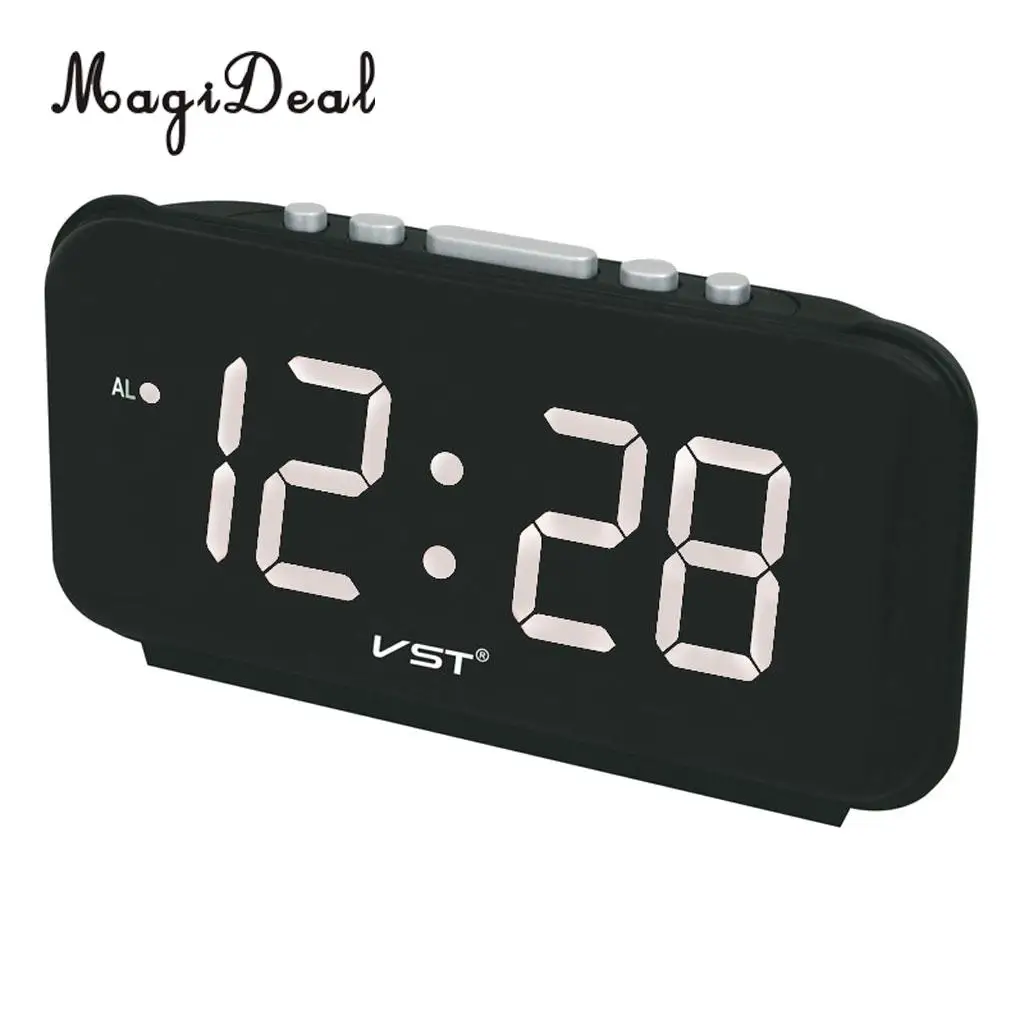 MagiDeal LED Digital Alarm Clock Awake Up Alarm Clock Snooze Alarm Clock for Home Bedroom + 1.8'' Big Display