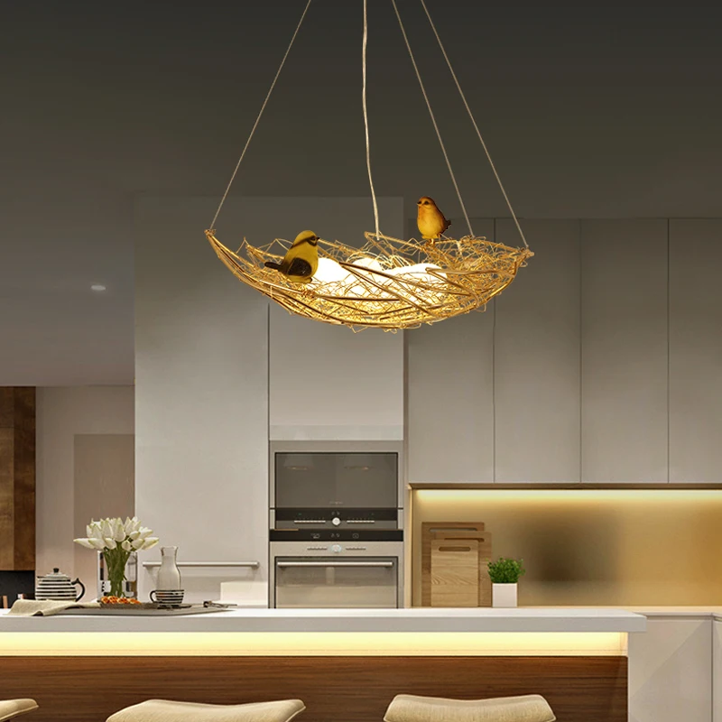 

Dining Room Lights LED Hanging Lamp Bedroom Nordic Light Fixtures Fashion Bird's Nest Hanglamp Home Lighting Luminaire Suspendu