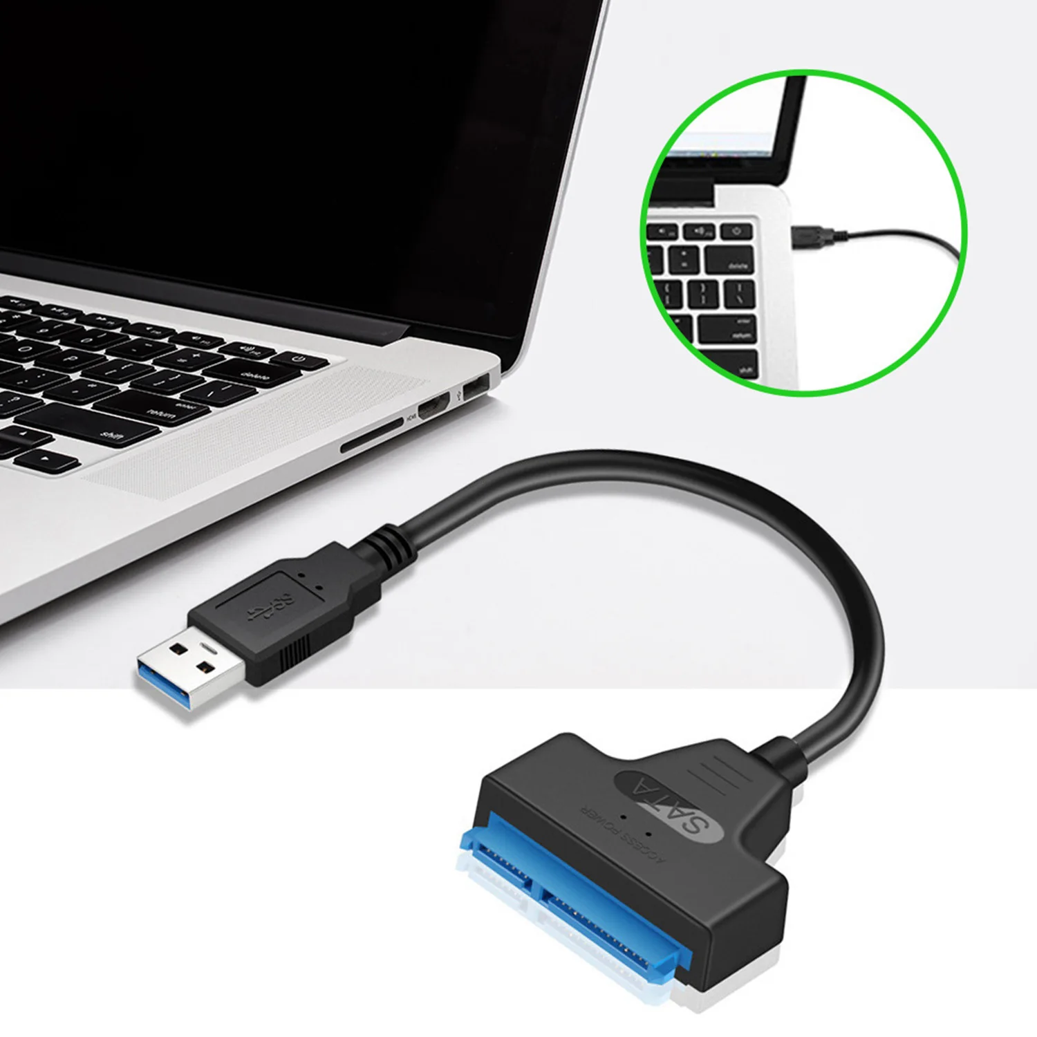 Переходный кабель VONETS с USB 3 0 на SATA конвертер 7 15 22 pin синими светодиодными