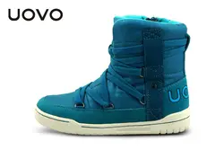 UOVO/2017 г.; осенне-зимние ботинки для мальчиков; модная уличная детская обувь; теплые и удобные Рождественские зимние ботинки для девочек