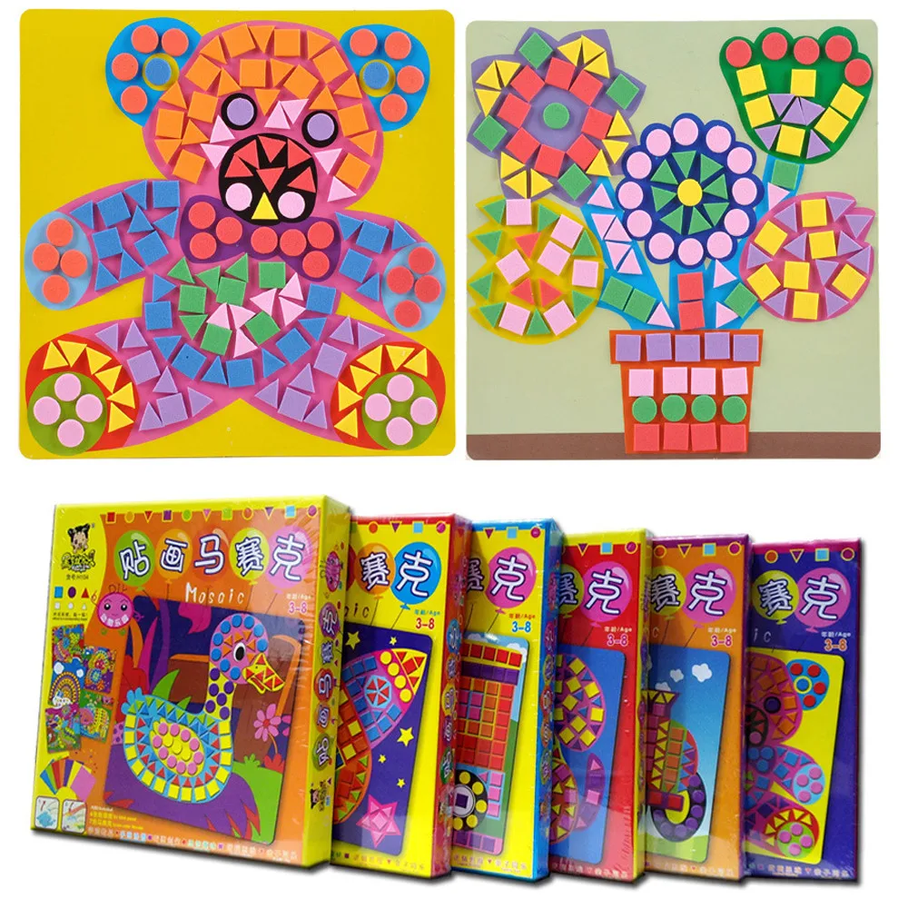 

Fun Mosaic Stickers Art Craft Kit Play Activity Decoration Learning Education Children Birthday Gift Interesting Toy #YL1