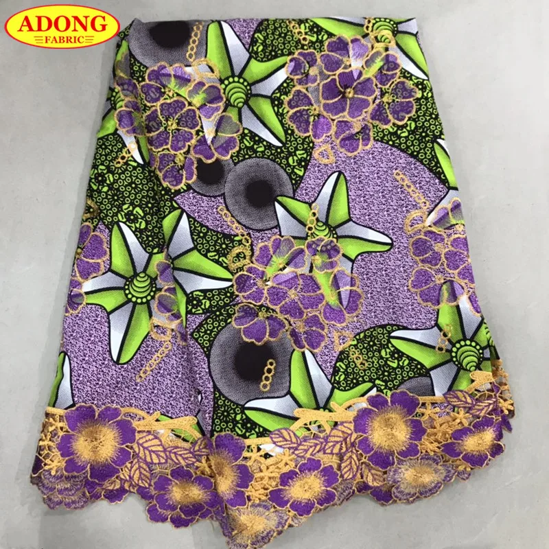 

Embroidery african wax lace fabric hottest ankara prints wax fabric cotton lace with stones nigerian guipure wax lace for sewing