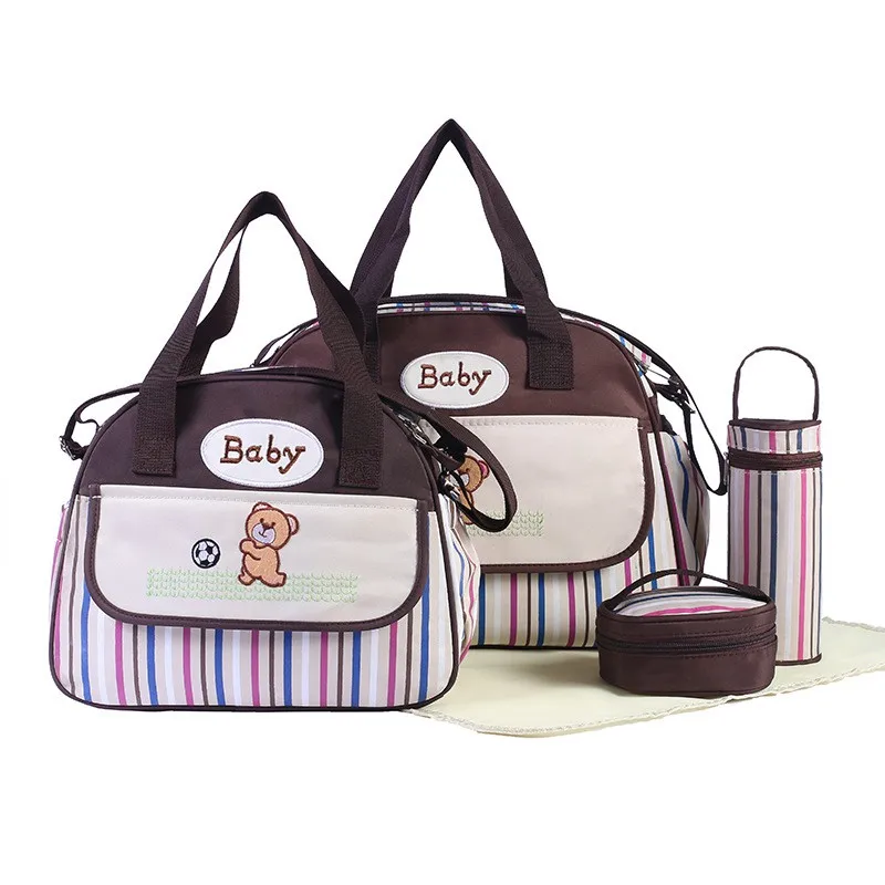 MOTOHOOD Striped Baby Diaper Bag Baby Care Nappy Bag Stroller Handbags For Moms Organizer Baby Carriage Bag 4015.530cm  (4)