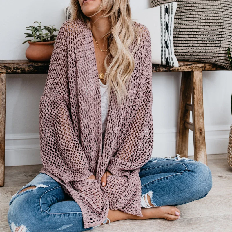 الجوف خارج مثير الاخفاء النساء البلوزات الصيف الأرجواني طويلة الشاطئ قميص للنساء عطلة فضفاض محبوك بلوزة 2019