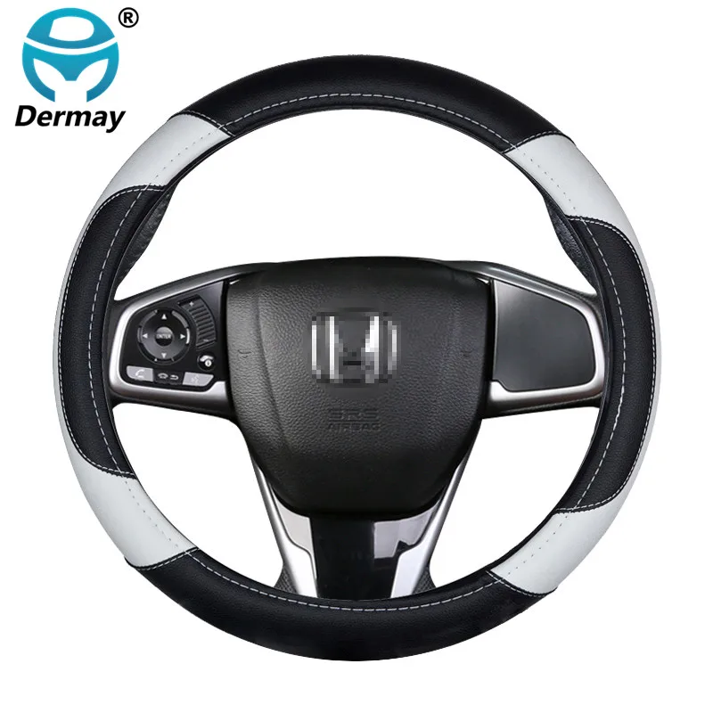 

DERMAY Car Steering Wheel Cover PU Leather Customized Size Just for HONDA CIVIC 2004 2006 2007 2008 2009 2012 2013 2014 2016