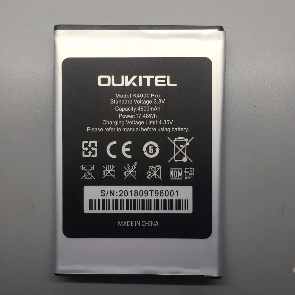 Новинка для Oukitel K4000 Pro батарея 100% оригинал высокое качество Замена 4600mAh