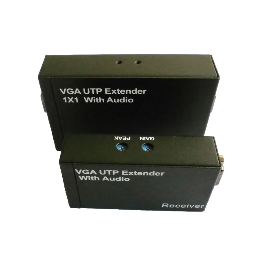 Video VGA 1x1 UTP Extender Extension Over CAT-5e Cat-6 UTP With Audio up to 300M