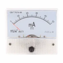 85C1-A 0-20mA 1mA 5mA 10mA 30mA 50mA 100mA 200mA 300mA 500mA DC Analógica Atual Medidor de Painel Amperímetro