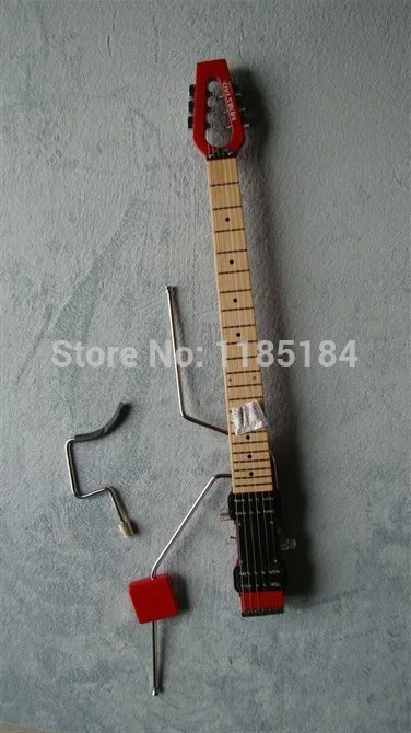 

Free shipping MiniStar Pro Model Lestar Travel Electric Guitar Built in Headphone Amp RED