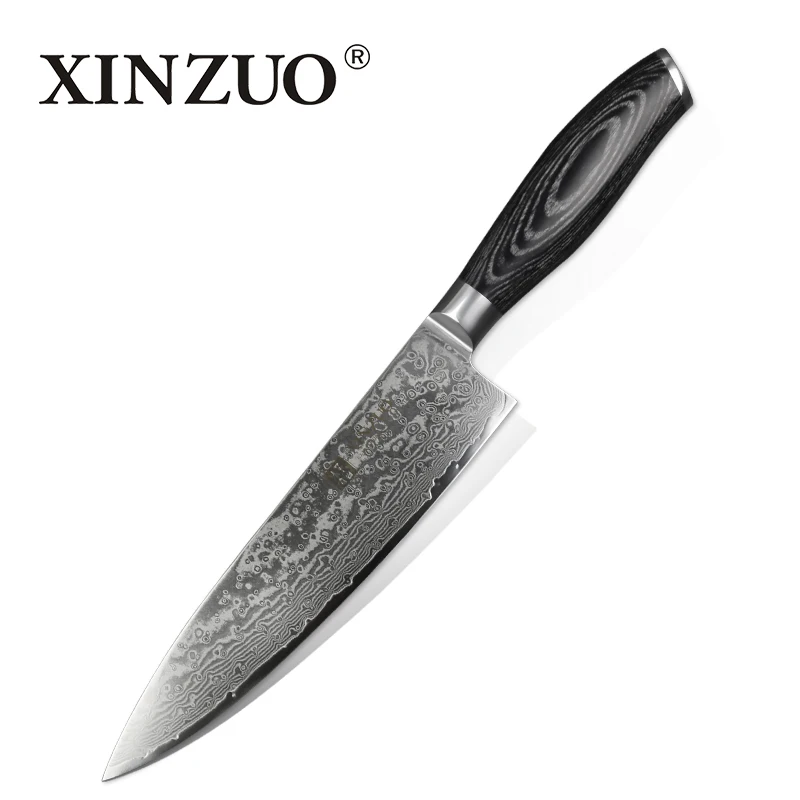 XINZUO 8 дюймов нож шеф-повара Gyutou японский нож VG10 дамасский кухонный нож из нержавеющей стали мясник Pakka деревянной ручкой XINZUO 8 дюймов нож шеф-повара Gyutou японский нож VG10 дамасский кухонный нож из нержавеющей стали мясник Pakka деревянной ручкой