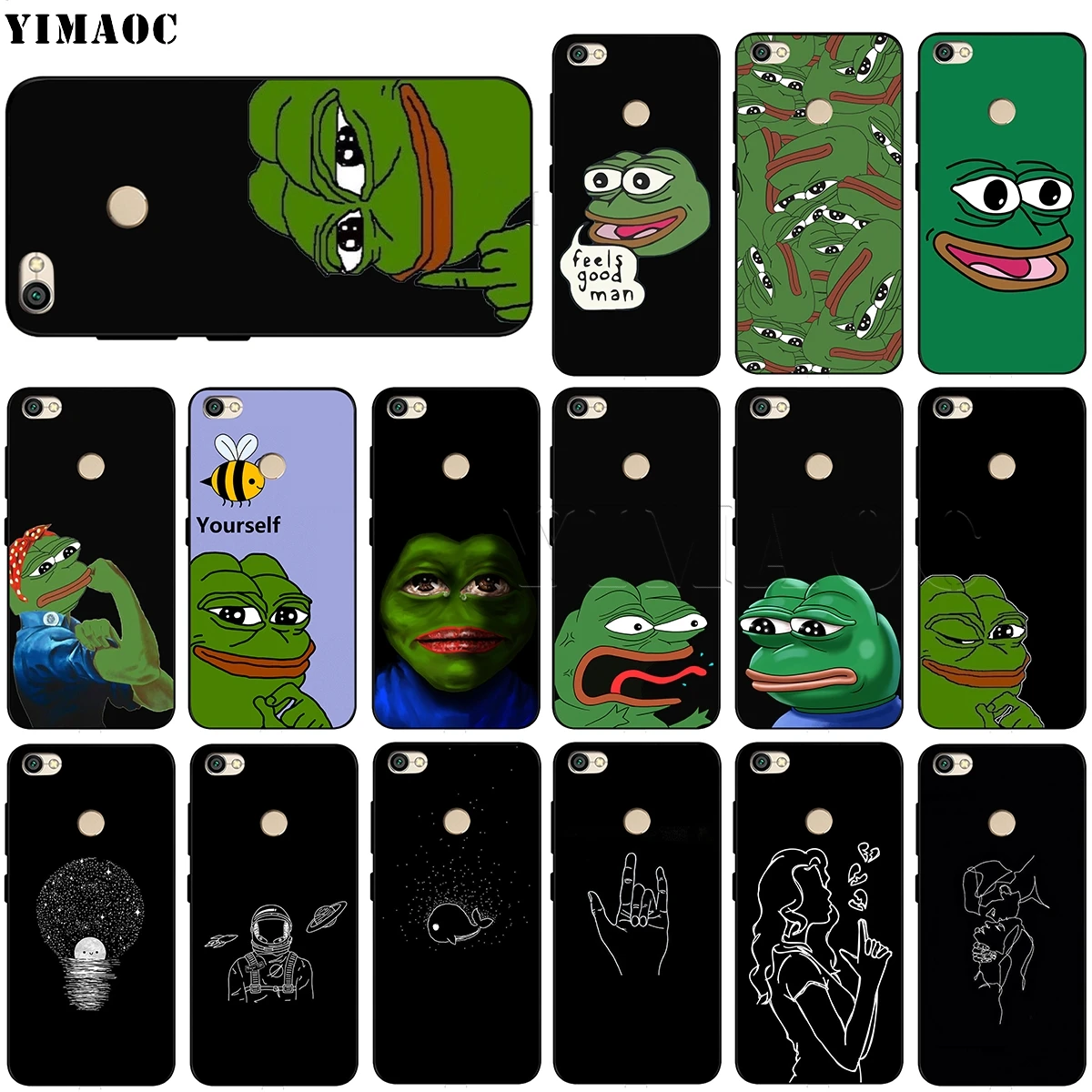 

YIMAOC Pepe the Frog Case for Xiaomi Redmi mi Note MAX 3 6a 7 6 8 9 go se mi6 mi8 a1 a2 Lite for pocophone f1