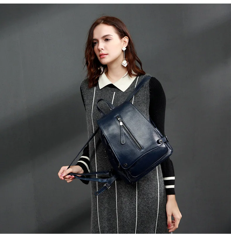 MOXI женский рюкзак из натуральной кожи, школьные рюкзаки для девочек-подростков, настоящая воловья сумка на плечо, большие вместительные дорожные сумки для женщин