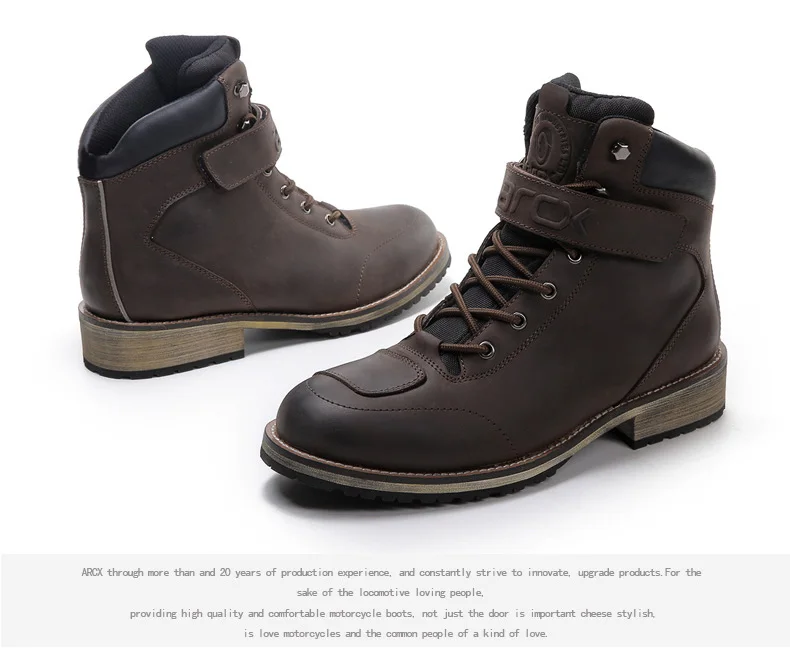 ARCX/мужские ботинки из натуральной кожи в байкерском стиле; винтажные ботильоны; теплые водонепроницаемые ботинки для мотокросса;