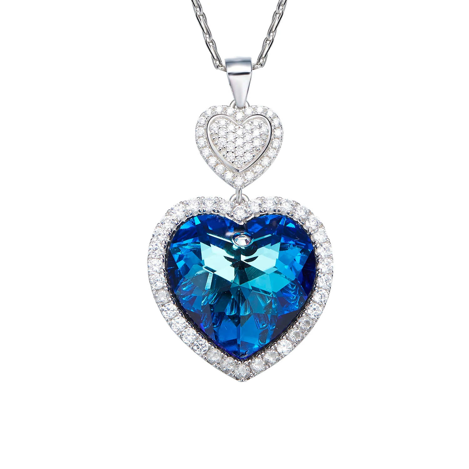 

HenZen Luxury Blue Heart Shaped Pendant Necklace Stone Pendants Fashion Jewelry Elegant Sieraden Maken Exquisite Gifts for Women