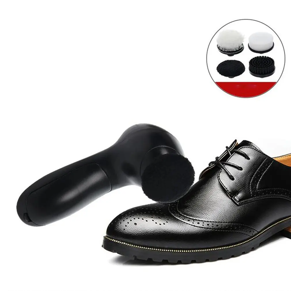 Элекстрическая щетка для обуви блестящая обувь средство для полирования ручной автоматический чистящий комплект для кожаных сумок одежда 5AA батарея черный