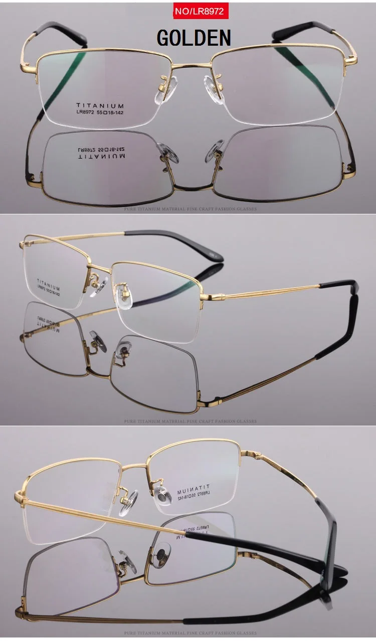 Ширина-143 очки с оправой из чистого титана оправы для очков деловые мужские полуоправы бренд Opitcal близорукость очки Новые