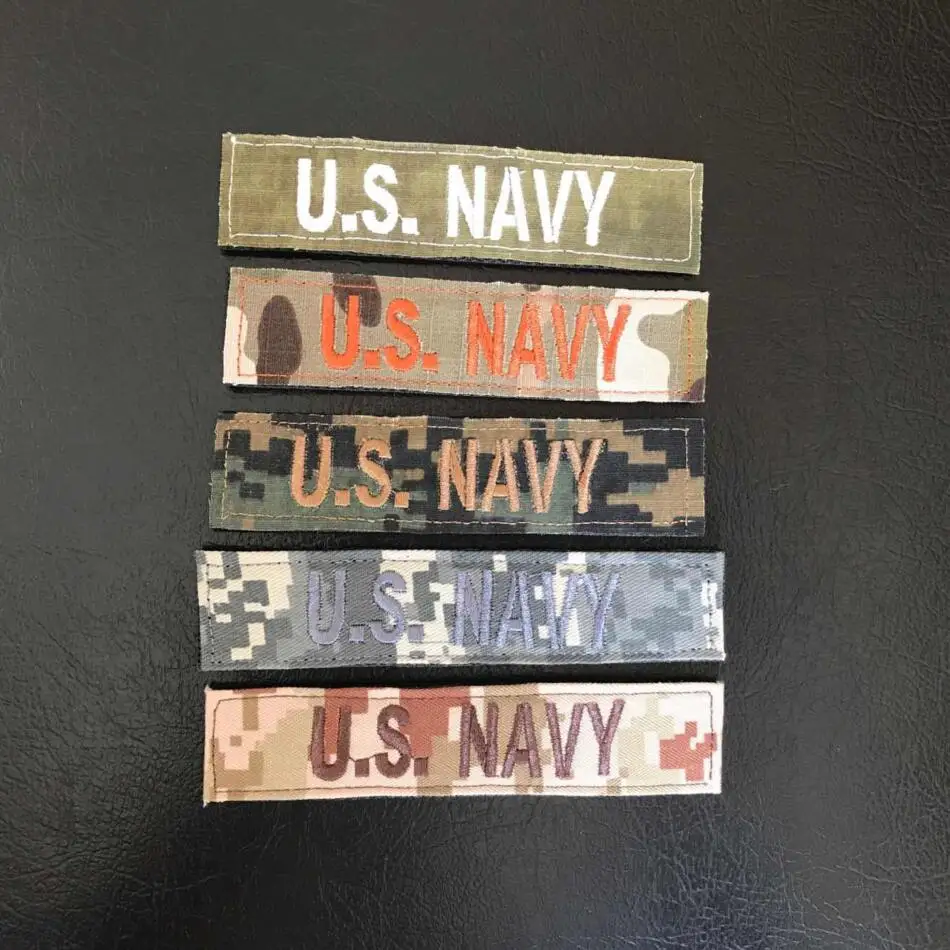 

Embroidery U.S. Navy Tactical Patch Hook Military Custom Badge Camouflage DIY Name Armband CP ACU Woodland Digital ATACS FG Army