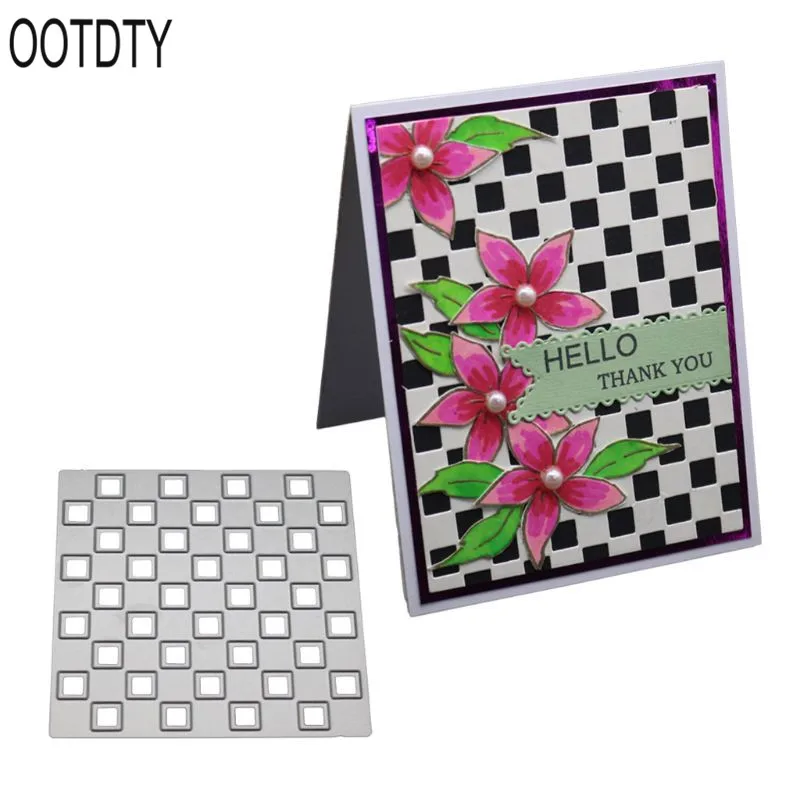 

Grid Metal Cutting Dies Stencil DIY Scrapbooking Album Stamp Paper Card Embossing Crafts Decor