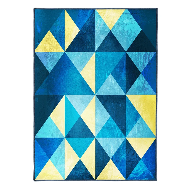 Северный Европейский геометрический синий океан домашний коврик моющийся нескользящий ковер мягкий и уютный ковер для гостиной/спальни
