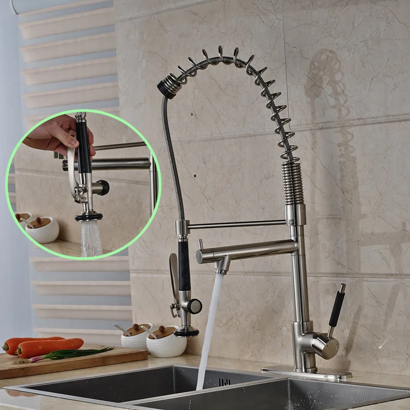 Contemporary Kitchen Sink Faucet with Hot Cold Water Taps ...