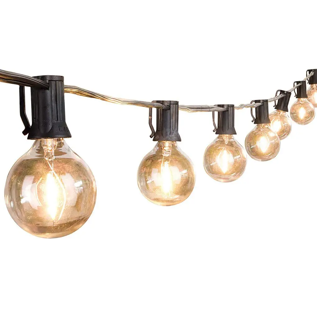 

G40 110V/ 220V Globe String Lights Clear LED Bulbs Energy Saving Backyard Patio Lights Cafe Party Decor