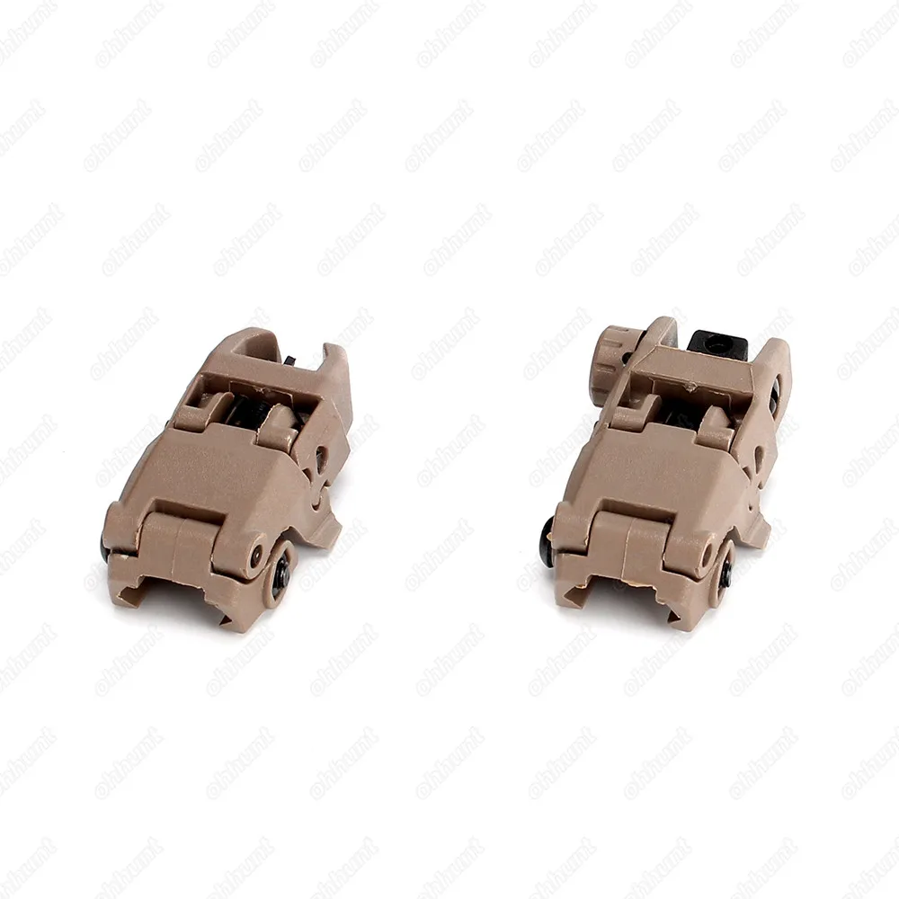 ohhunt Model 4 AR 15 Tactical Flip up Front Rear Sight Set Windage Adjustment Polymer Sights 20mm Rail for Rifle Handguards  (4)