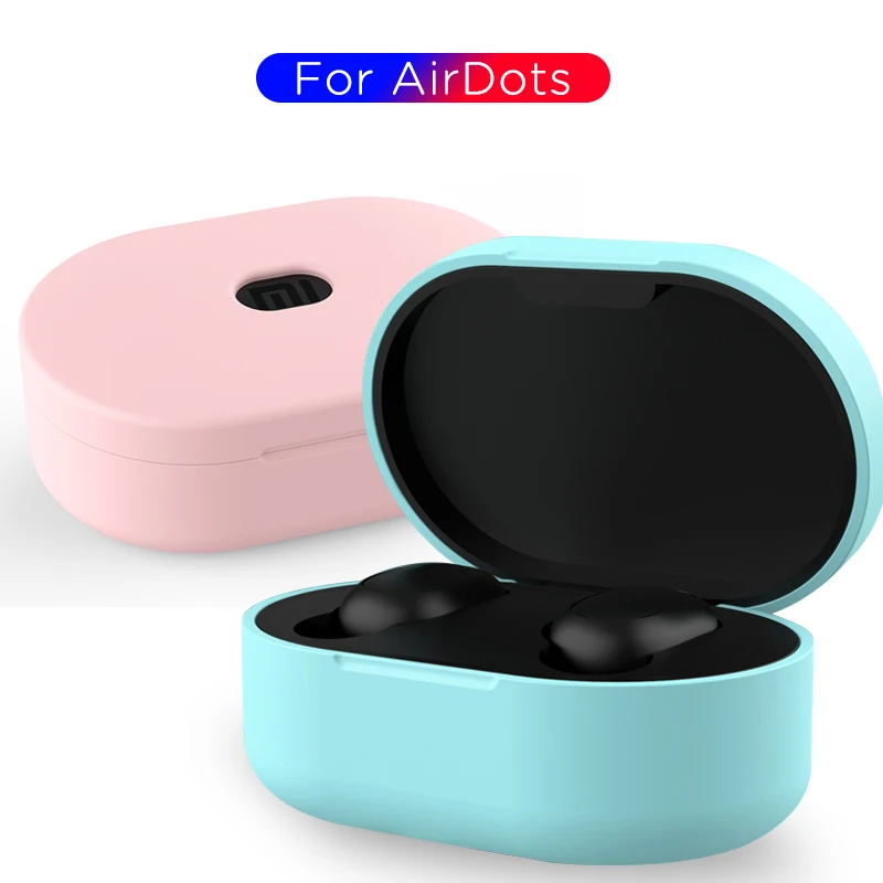 Цветные силиконовые ТПУ чехлы для Redmi Airdots Bluetooth беспроводная гарнитура зарядная коробка ударопрочные аксессуары сумка для Xiaomi Redmi