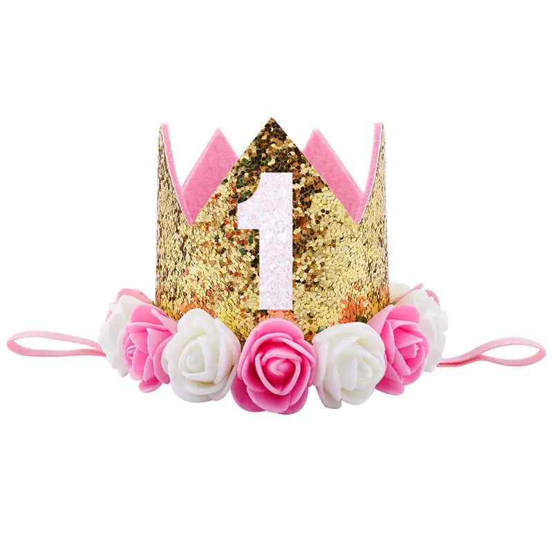 Stirnband Tiara Geburtstag Prinzessin Krone Blume Neugeborenes Mädchen Party