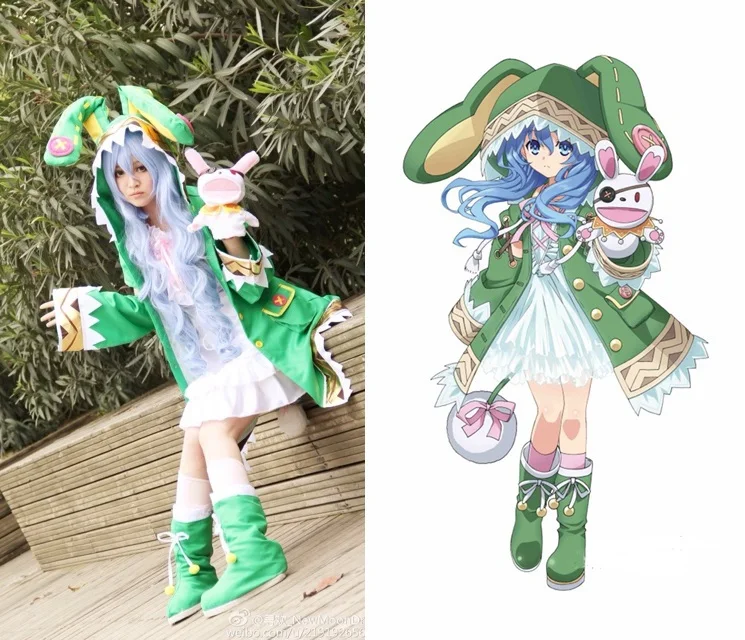 Date A Live Yoshino Cosplay Costume Green Hooded Coat ...
