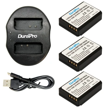 

3pcs LP-E10 LP E10 LPE10 Rechargeable Camera Battery + Dual USB Charger For Canon 1100D 1200D Kiss X50 X70 Rebel T3 T5