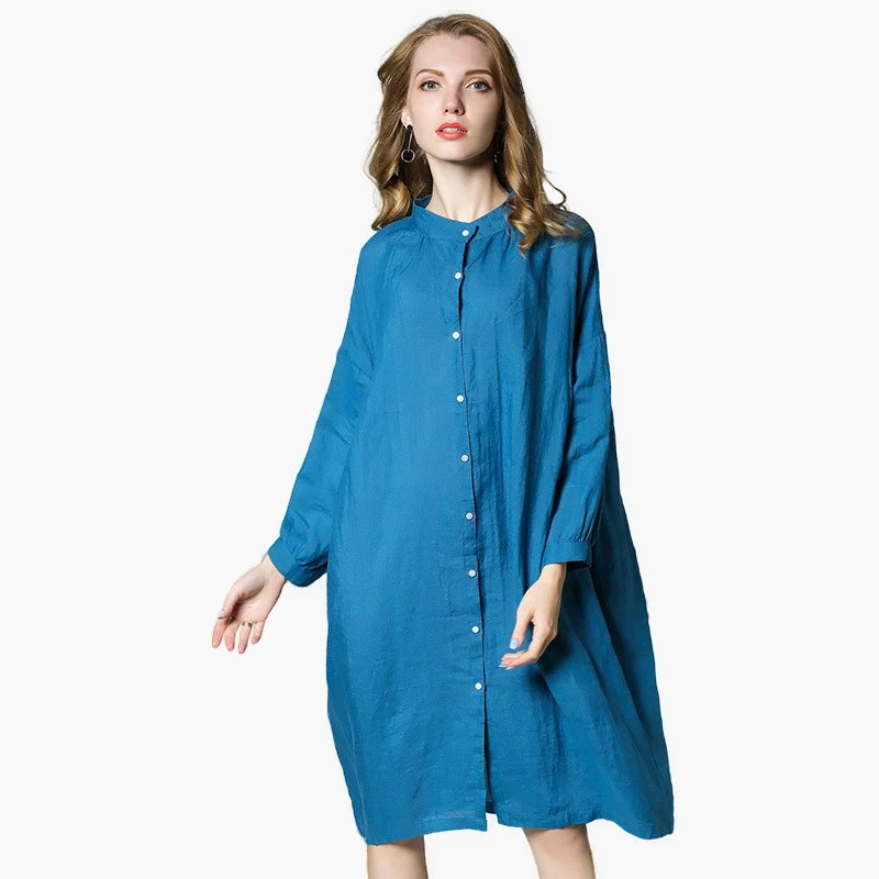 women's linen shirt dress