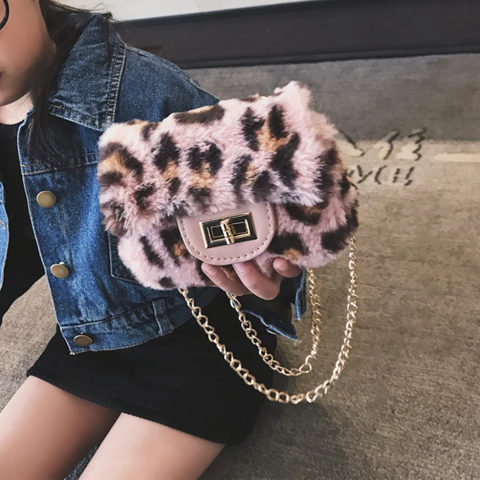 

Golden Chain Mini Bags For Women Party Luxury Handbags Women Bags Designer Leopard Black Red Female Plush Crossbody Shoulder Bag