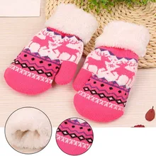 2 шт./пара высококачественные зимние детские теплые вязаные перчатки вязаные детские перчатки для мальчиков и девочек