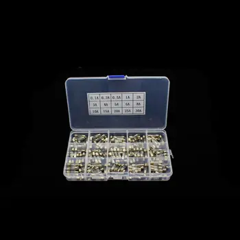 

0.2-30AMP Fast Blow Glass Tube Fuses Quick Blow Electric Equipment 100Pcs