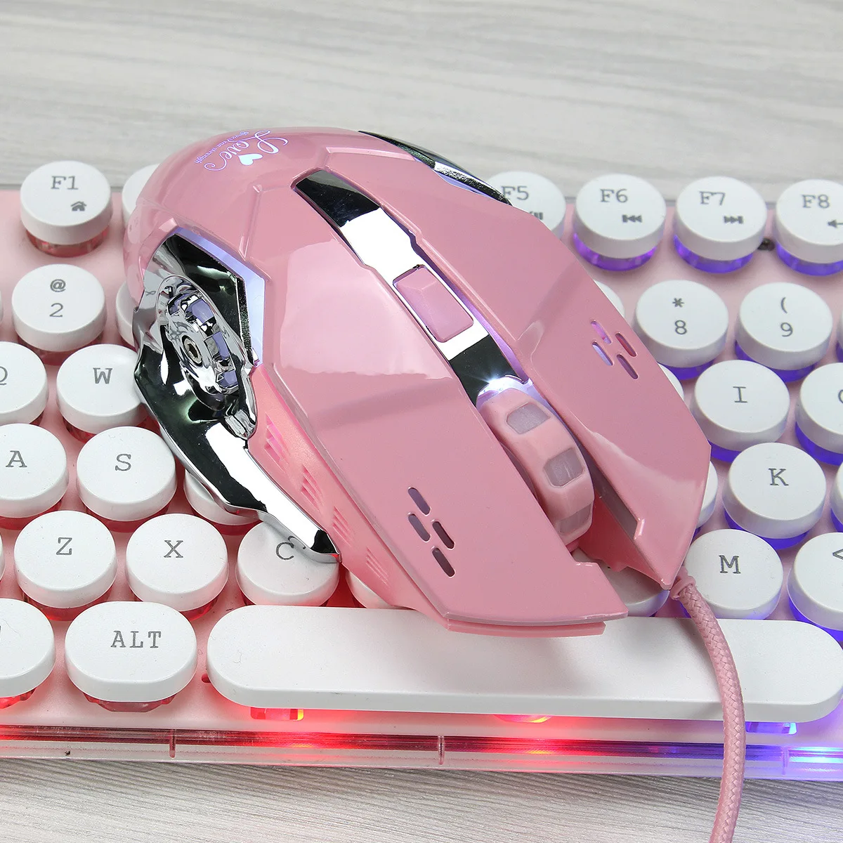 Hongsund розовый оптический прекрасный Проводная usb-мышь с белой подсветкой 3200 dpi для Macbook