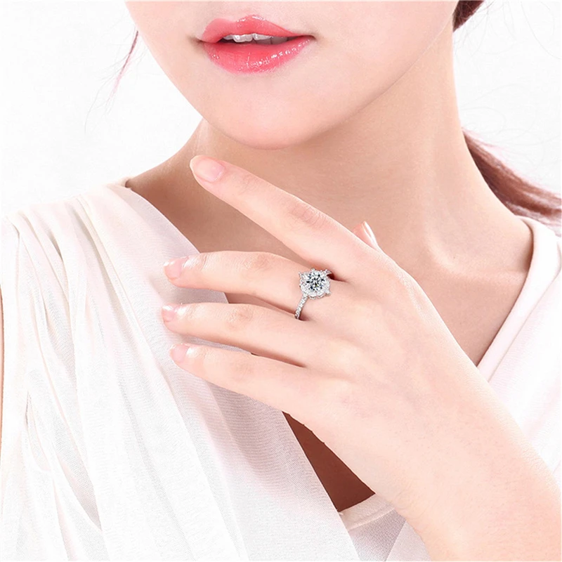 Роскошное кольцо принцессы яркие белые кольца с цирконием и кристаллами для