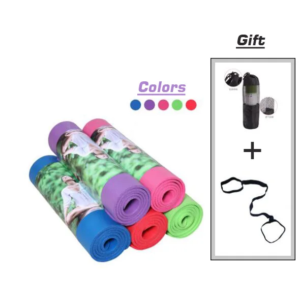 

NBR yoga mat 15mm thicker beginner longer Non-slip fitness mat widened tasteless blanket colors